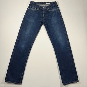 Gustin Selvedge Raw Denim Jeans Tag 33 (32x33) Straight Button Fly Made USA